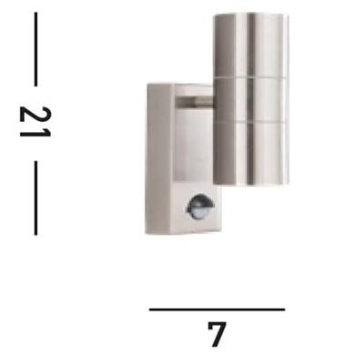 Searchlight WandspotSplot met bewegingssensor - 7008-2SS-LED