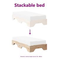 Bedframe zonder matras stapelbaar 90x200 cm massief hout - thumbnail