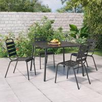 5-delige Tuinset staal antracietkleurig - thumbnail
