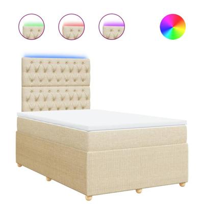 Boxspring met matras stof crèmekleurig 120x200 cm