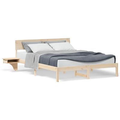 Bedframe met nachttafels Bruin 150 x 200 cm Massief grenenhout Bedframe met nachttafels Bruin 150 x 200 cm Massief grenenhout
