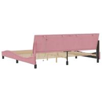 Bedframe met LED-verlichting fluweel roze 200x200 cm - thumbnail