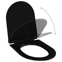 VidaXL Toiletbril soft-close met quick-release ontwerp zwart - thumbnail