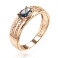 Cilla Jewels Damesring met Multicolor Ovale Zirkonia-19mm - thumbnail