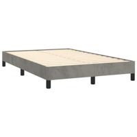 Boxspring met matras fluweel lichtgrijs 120x190 cm - thumbnail