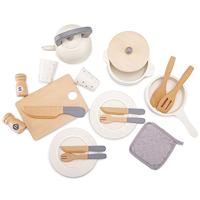 New Classic Toys houten servies en pannenset - thumbnail