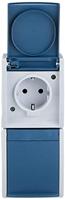 Busch-Jaeger 20-02 EW-53 Ocean (opbouw) Wandcontactdoos dubbel spatwaterdicht Blauw-groen - thumbnail