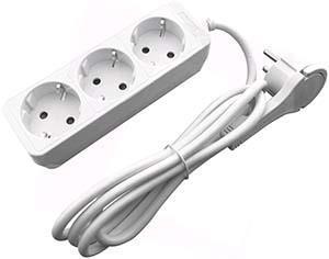 Entac TCD RA 3V 1,5m snoer wit haakse met platte stekker wit - 6872624