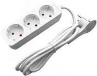 Entac TCD RA 3V 1,5m snoer wit haakse met platte stekker wit - 6872624 - thumbnail