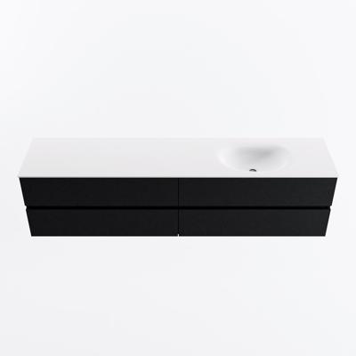 MONDIAZ VICA 200cm badmeubel onderkast Urban 4 lades. Wastafel MOON rechts zonder kraangat, kleur Talc.