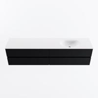 MONDIAZ VICA 200cm badmeubel onderkast Urban 4 lades. Wastafel MOON rechts zonder kraangat, kleur Talc. - thumbnail