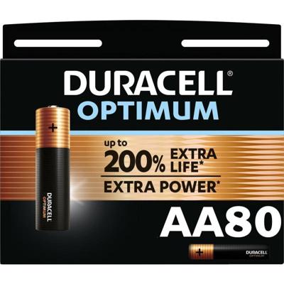 80 x AA Duracell Optimum Alkaline batterijen - Voordeelpak