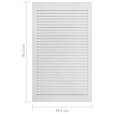 Kastdeuren met lamellen 4 st 99,3x49,4 cm grenenhout wit
