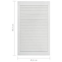 Kastdeuren met lamellen 4 st 99,3x49,4 cm grenenhout wit - thumbnail