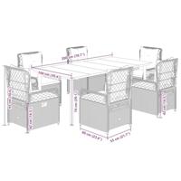 7-delige Tuinset met kussens poly rattan beige - thumbnail