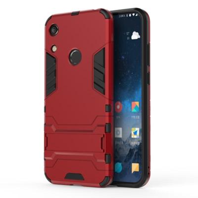 Schokbestendige PC + TPU Case voor Huawei Honor 8A met houder (rood)