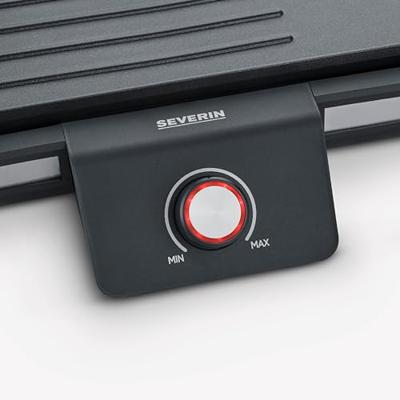 Verstelbare plancha tot 230°C - SEVERIN PG8564 - Verwijderbare antiaanbakplaat - Elektrische grill met vetopvangbak - Zwart - thumbnail