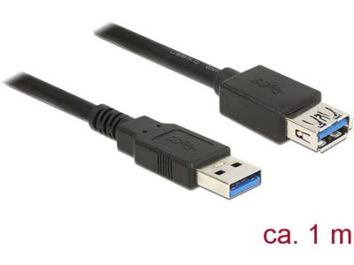 Delock 85054 USB-kabel USB 3.2 Gen1 (USB 3.0 / USB 3.1 Gen1) USB-A stekker, USB-A bus 1.00 m Zwart Vergulde steekcontacten Delock 85054 USB-kabel USB 3.2 Gen1 (USB 3.0 / USB 3.1 Gen1) USB-A stekker, USB-A bus 1.00 m Zwart Vergulde steekcontacten