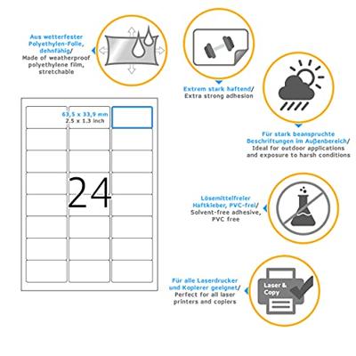 Herma 9532 Folie-etiketten 63.5 x 33.9 mm Polyethyleen folie Wit 240 stuk(s) Permanent hechtend Laser (kleur), Laser (zwart/wit), Kopiëren (kleur), Kopiëren Herma 9532 Folie-etiketten 63.5 x 33.9 mm Polyethyleen folie Wit 240 stuk(s) Permanent hechtend Laser (kleur), Laser (zwart/wit), Kopiëren (kleur), Kopiëren