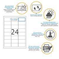 Herma 9532 Folie-etiketten 63.5 x 33.9 mm Polyethyleen folie Wit 240 stuk(s) Permanent hechtend Laser (kleur), Laser (zwart/wit), Kopiëren (kleur), Kopiëren - thumbnail