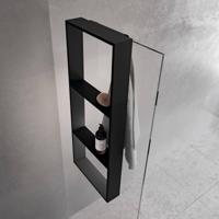 Novellini Frame hangend doucherek 35x8,5x90cm mat zwart - thumbnail