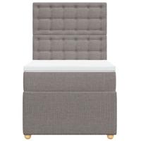 Boxspring met matras stof taupe 90x190 cm - thumbnail
