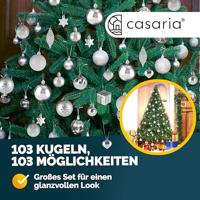Kerstboom decoraties - Set van 103 - zilverkleurig - thumbnail