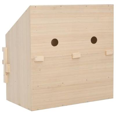 VidaXL Kippenlegkast 2 compartimenten 63x40x65 cm massief grenenhout