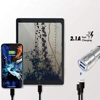 LogiLink Ladegerät USB-oplader 10.5 W 2x USB-A Zilver Auto Met noodhamer-functie - thumbnail