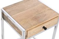 Set van 2 tafels Home ESPRIT Bruin Zilverkleurig Natuurlijk Staal Mangohout 45,5 x 41 x 66,5 cm - thumbnail