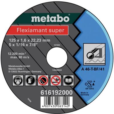 Metabo Accessoires Doorslijpschijf Ø 125x1,6x22,2 staal Flexiamant super - 25 stuks - 616192000
