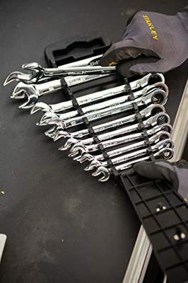 Stanley handgereedschap RINGSTEEKSLEUTELSET MET RATELRING 12 DELIG - STMT82847-0