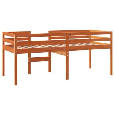 Hoogslaper massief grenenhout wasbruin 75x190 cm