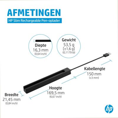 HP Slim Pen Charger Touchpen-laadstation Zwart