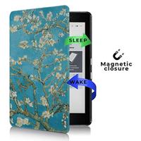 Lunso - Kobo Aura Edition 2 hoes (6 inch) - Vegan Saffiano Leren sleep cover - Van Gogh Amandelbloesem - thumbnail