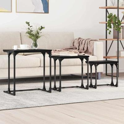Nesting Koffietafel 3 pcs Zwart eiken 50.5 x 35 x 53 cm Nesting Koffietafel 3 pcs Zwart eiken 50.5 x 35 x 53 cm