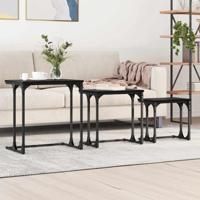 Nesting Koffietafel 3 pcs Zwart eiken 50.5 x 35 x 53 cm - thumbnail