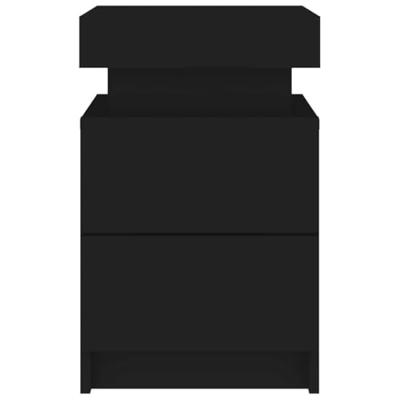 Nachtkastje met LED-verlichting 35x39x55 cm zwart