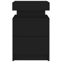 Nachtkastje met LED-verlichting 35x39x55 cm zwart - thumbnail