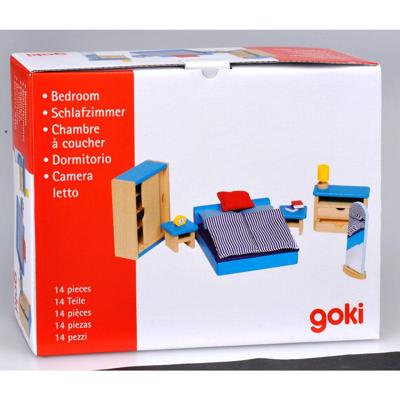 Goki poppenhuis meubeltjes slaapkamer Goki poppenhuis meubeltjes slaapkamer