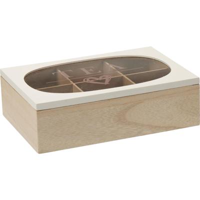 Home & Styling Theedoos 24x16cm hout/glas