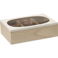 Home & Styling Theedoos 24x16cm hout/glas - thumbnail