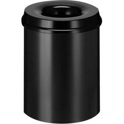 V-part vlamdovende papierbak 15 l, zwart
