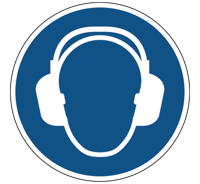 Gehoorbescherming verplicht gebods- Ø 100 mm - Sticker - thumbnail
