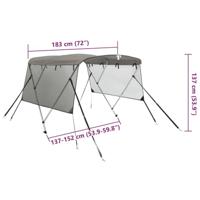 Biminitop 3 bogen met mesh zijwanden 183x(137-152)x137 cm - thumbnail