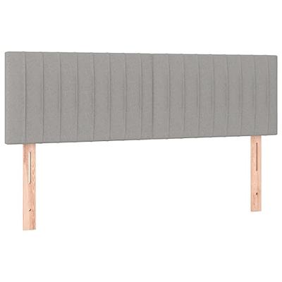 Hoofdbord LED 144x5x78/88 cm stof lichtgrijs