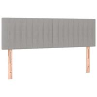 Boxspring met matras en LED stof lichtgrijs 140x200 cm - thumbnail