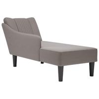 Chaise longue met rechterarmleuning stof taupe - thumbnail