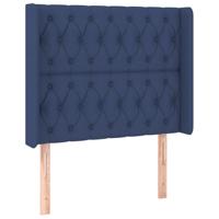 Hoofdbord met randen 103x16x118/128 cm stof blauw - thumbnail