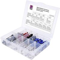 TRU COMPONENTS T1904C087 Assortiment adereindhulzen 4 mm² Deels geïsoleerd Grijs, Rood, Zwart, Blauw 300 onderdelen - thumbnail